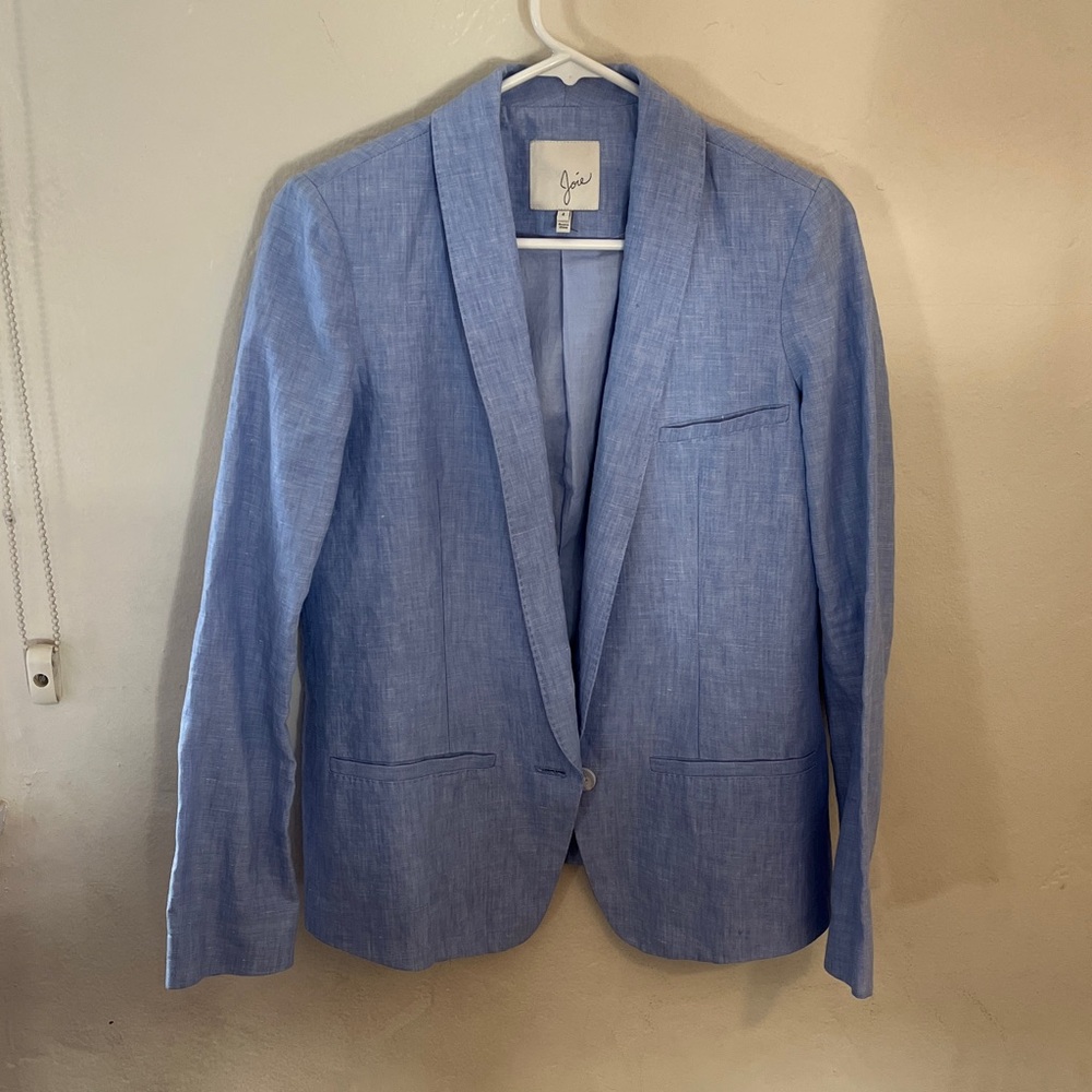 Joie Sky Blue Linen Blazer sz 4